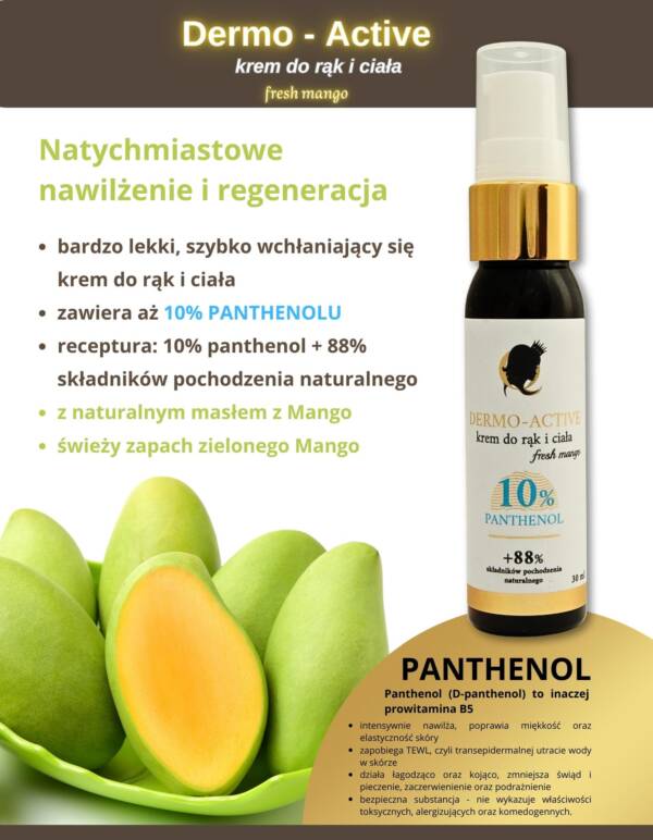fresh mango 30 ml - krem do rąk i ciała 10% panthenol (Dermo-Active)