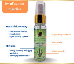 skład nawilżająca mgiełka do rak i ciała aloes purequeen dwufazowa